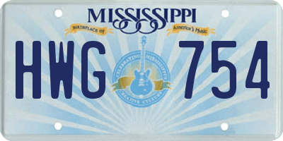 MS license plate HWG754