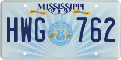 MS license plate HWG762