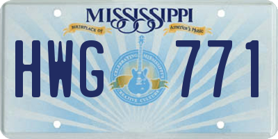 MS license plate HWG771
