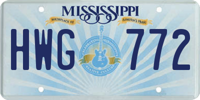 MS license plate HWG772