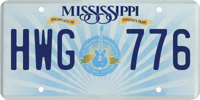 MS license plate HWG776