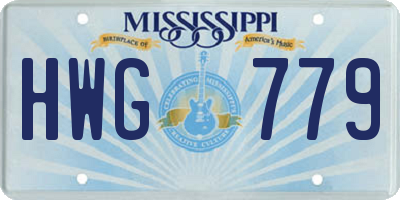MS license plate HWG779