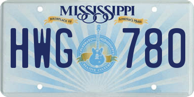 MS license plate HWG780