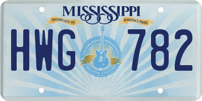 MS license plate HWG782