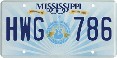 MS license plate HWG786