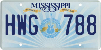 MS license plate HWG788
