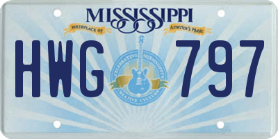 MS license plate HWG797
