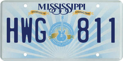 MS license plate HWG811