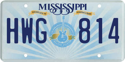 MS license plate HWG814