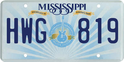 MS license plate HWG819