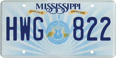MS license plate HWG822