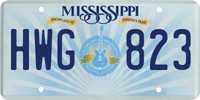 MS license plate HWG823