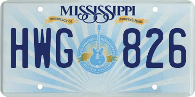 MS license plate HWG826