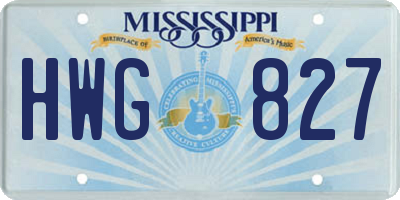 MS license plate HWG827