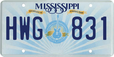 MS license plate HWG831