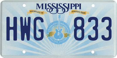 MS license plate HWG833