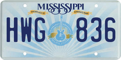 MS license plate HWG836