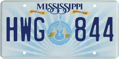 MS license plate HWG844