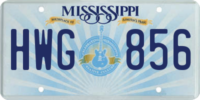 MS license plate HWG856