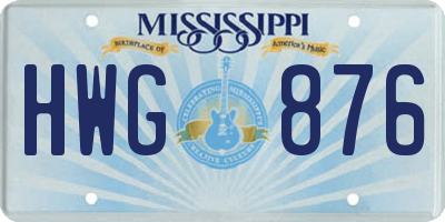 MS license plate HWG876