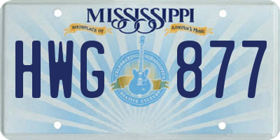 MS license plate HWG877