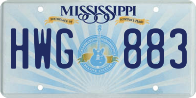 MS license plate HWG883