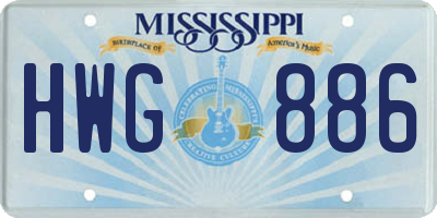 MS license plate HWG886