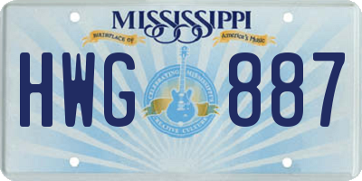 MS license plate HWG887