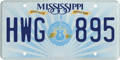 MS license plate HWG895
