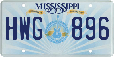 MS license plate HWG896