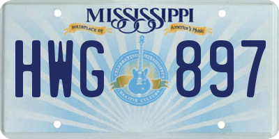 MS license plate HWG897