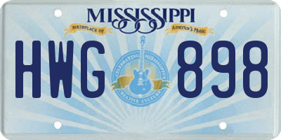 MS license plate HWG898