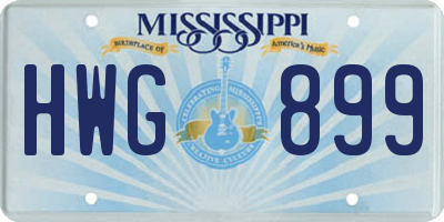 MS license plate HWG899