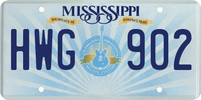 MS license plate HWG902