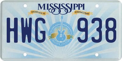 MS license plate HWG938