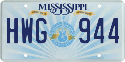 MS license plate HWG944