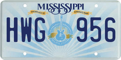 MS license plate HWG956