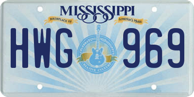 MS license plate HWG969