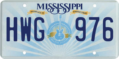 MS license plate HWG976