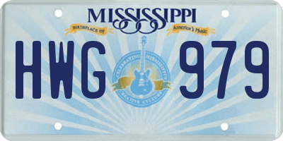 MS license plate HWG979