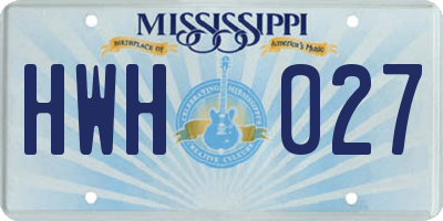 MS license plate HWH027