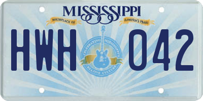 MS license plate HWH042