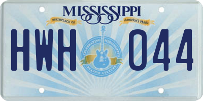 MS license plate HWH044