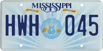 MS license plate HWH045