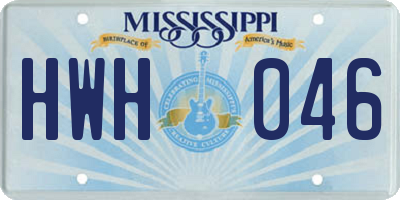 MS license plate HWH046