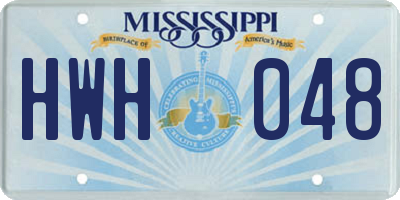 MS license plate HWH048