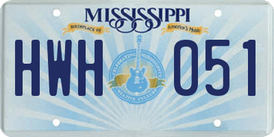 MS license plate HWH051