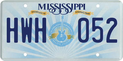 MS license plate HWH052