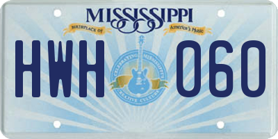 MS license plate HWH060
