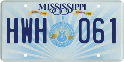 MS license plate HWH061